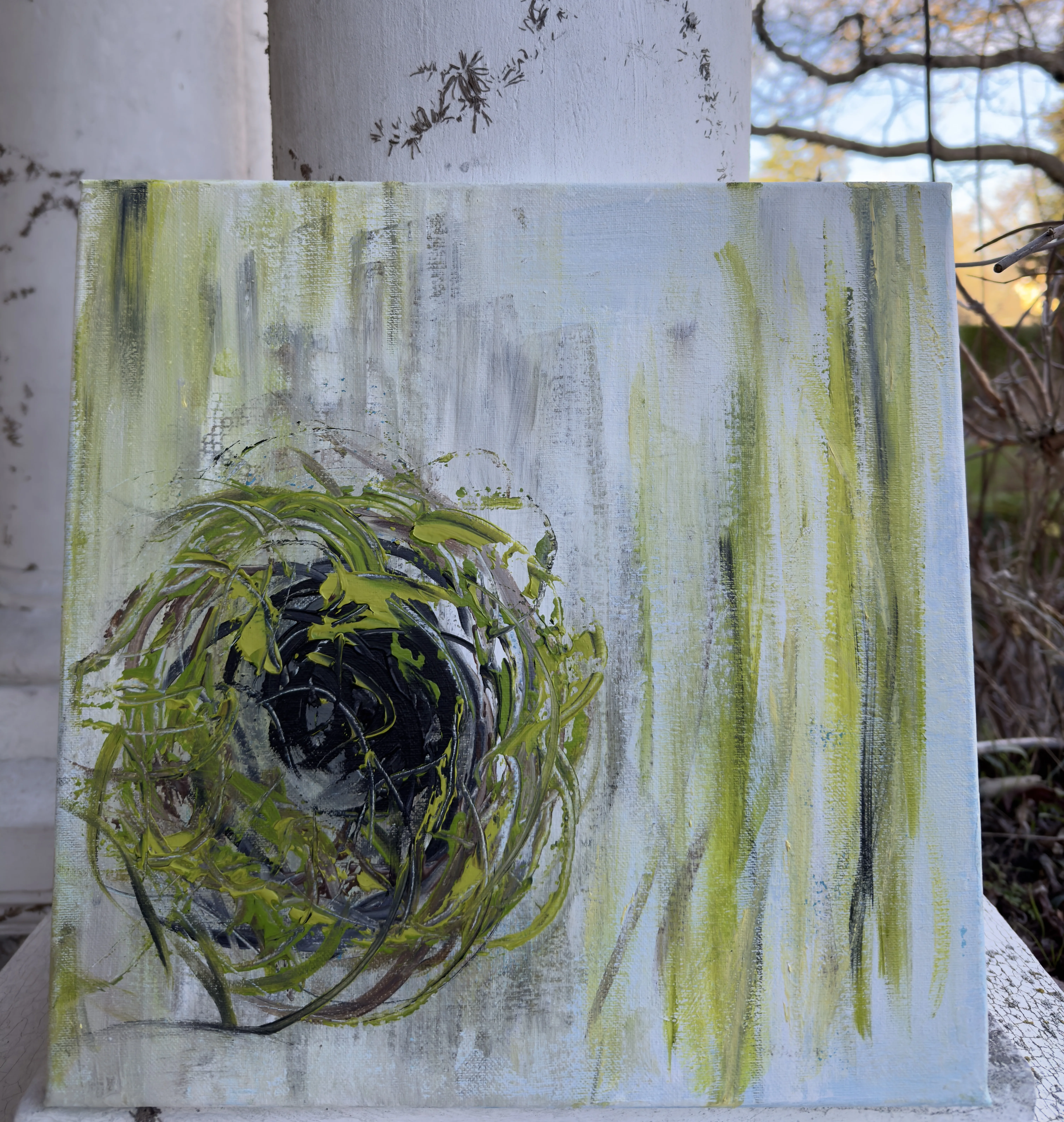 Bird's Nest, 14 x 14 acrylic on canvas